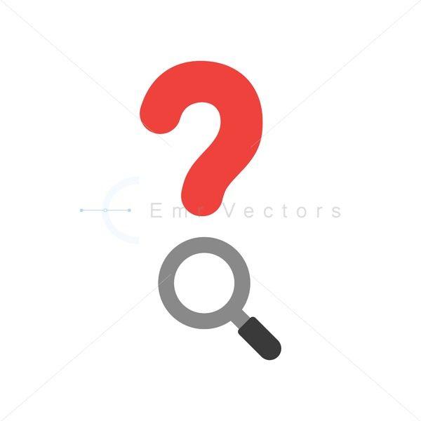 600x600 Vector Question Mark With Magnifying Glass Icon Concept Emr Vectors