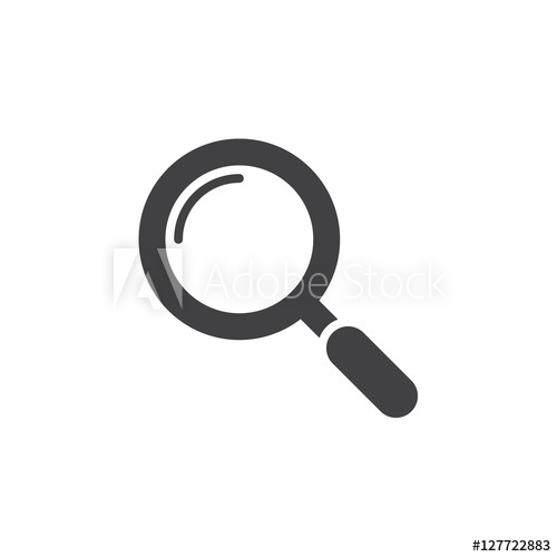 500x500 Magnifying Glass Icon Vector, Filled Flat Sign, Solid Pictogram