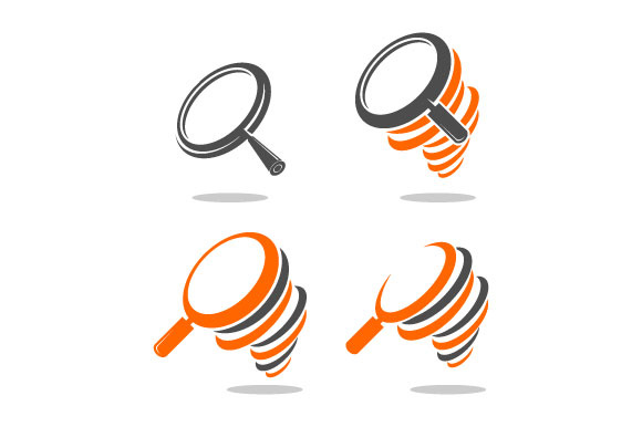 580x386 Storm Magnifying Glass Vector Logo Graphic
