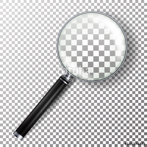 500x500 Realistic Magnifying Glass Vector Isolated On Checkered