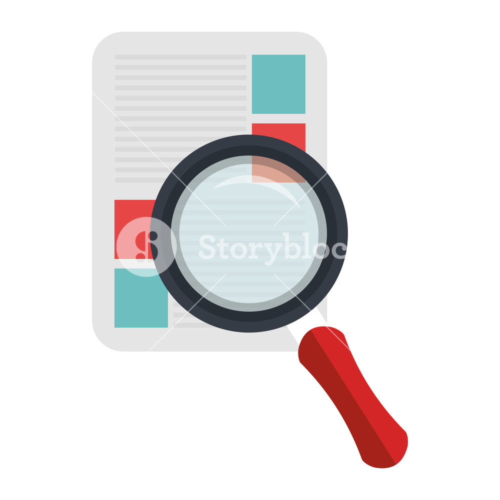 1000x1000 Documents With Magnifying Glass Vector Illustration Design Royalty