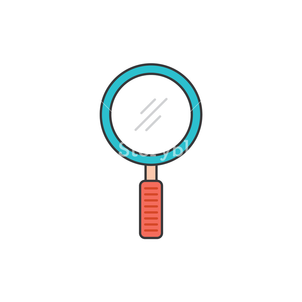 1000x1000 Flat Icon Magnifying Glass Vector Art Illustration Royalty Free