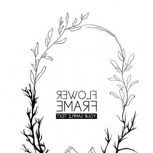 300x300 Card Silhouette Branch Magnolia Flower Blossom Vector Illustration