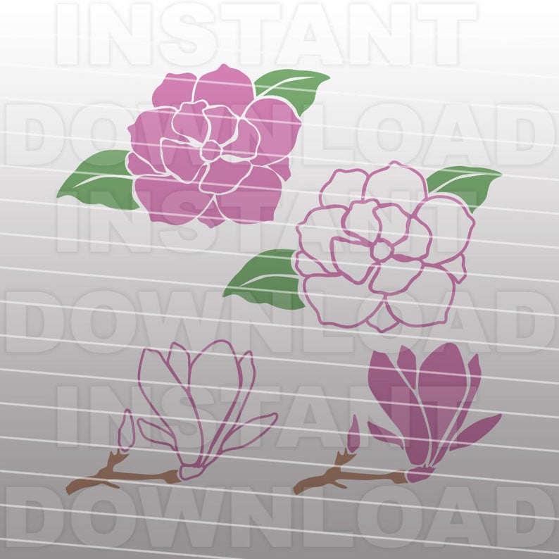 794x794 Magnolia Flower Gardening Vector Art For Etsy