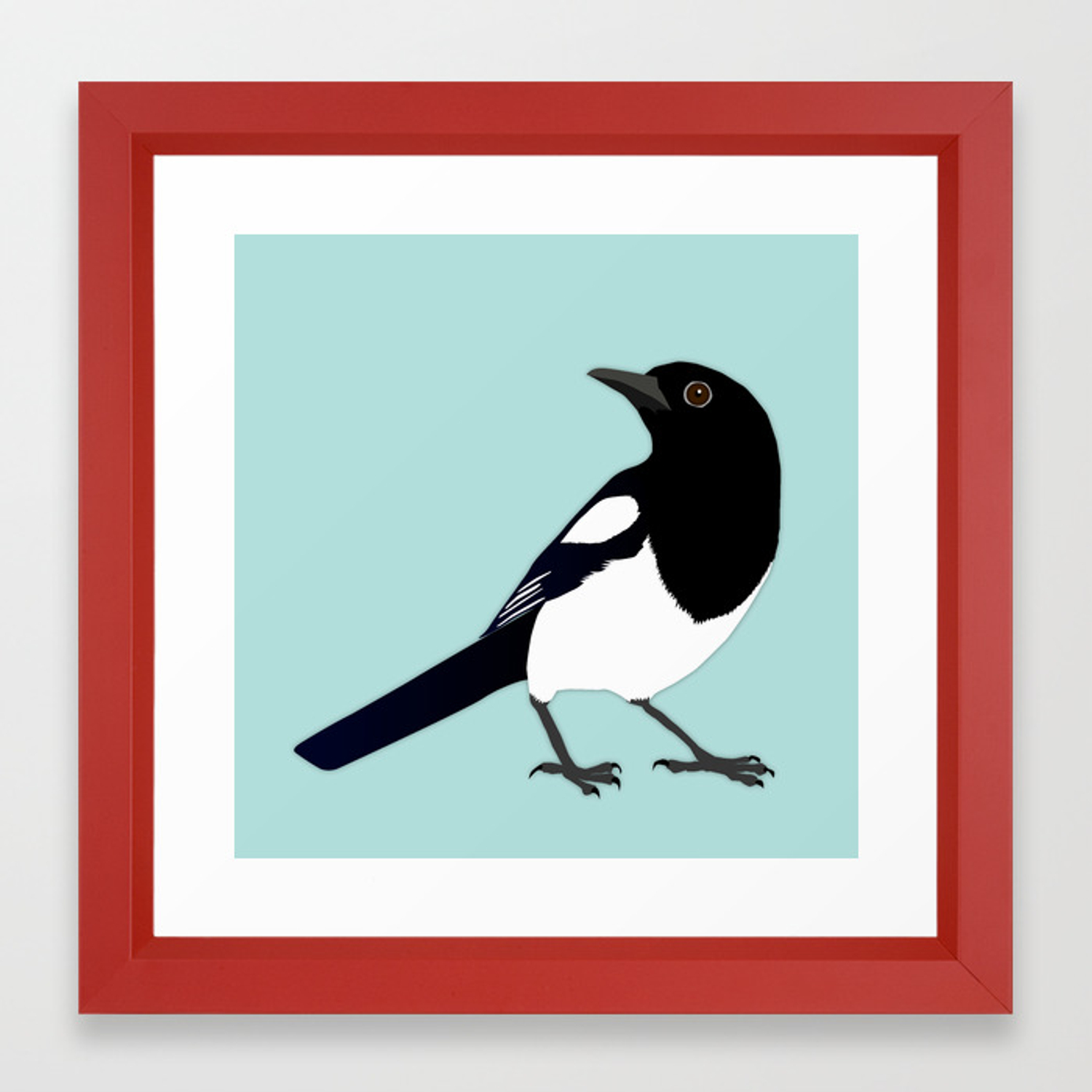 1500x1500 Magpie Vector Framed Art Print