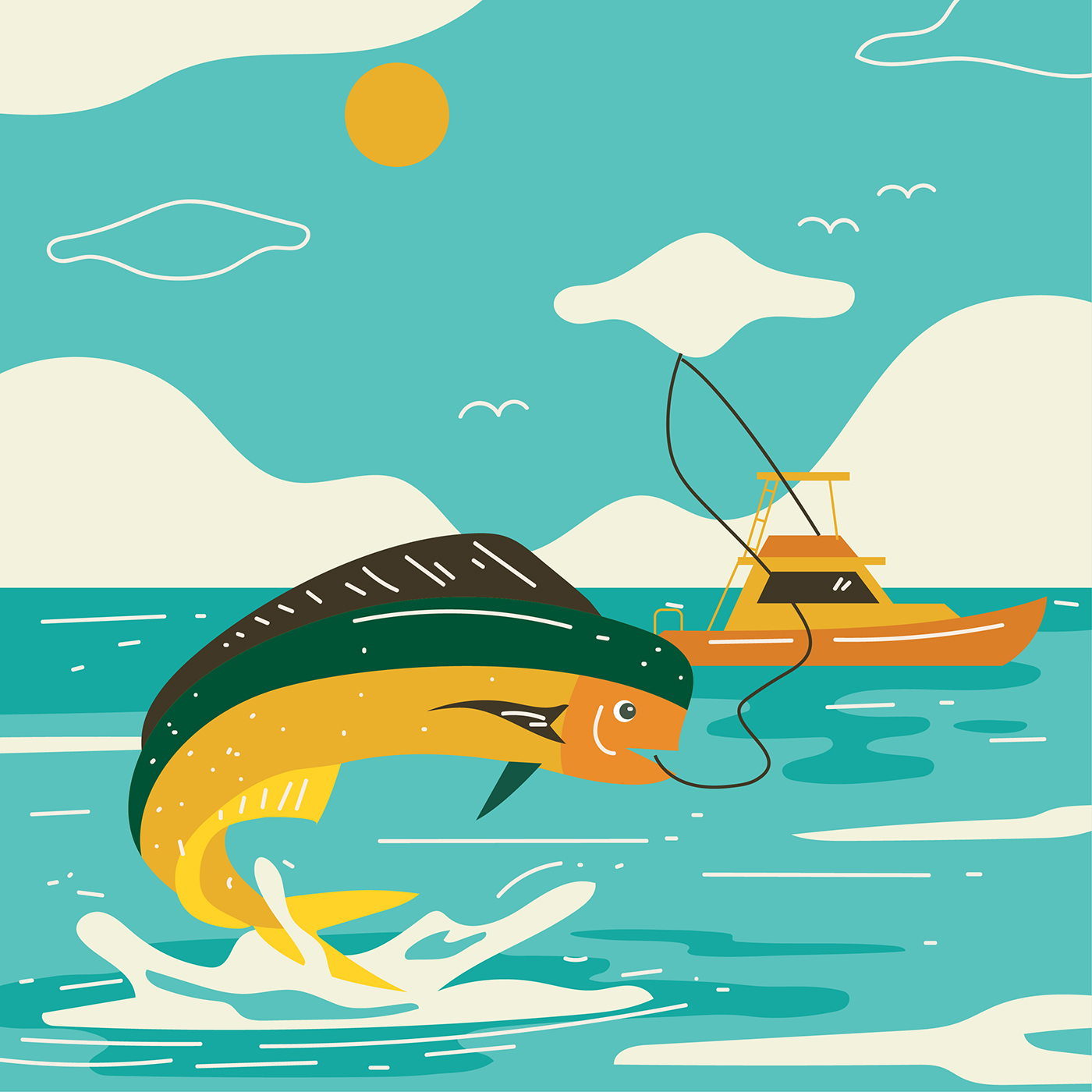 1400x1400 Mahi Mahi Free Vector Art