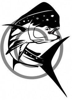 235x325 One Color Custom Vector Illustration Of A Jumping Dolphin Fish