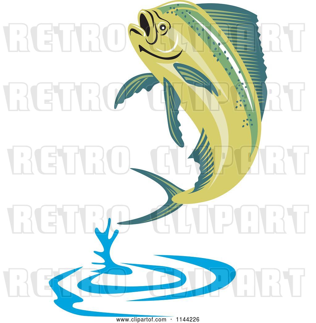 Vector Clip Art Of Retro Mahi Mahi Dolphin Fish Jumping 1024x1044 Vector Clip Art Of Retro Mahi Mahi Dolphin Fish Jumping