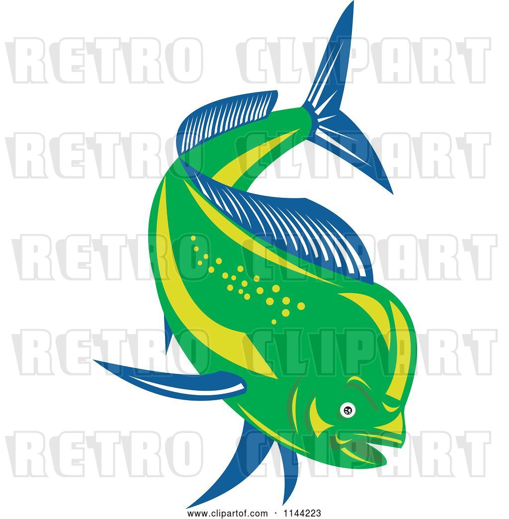 Vector Clip Art Of Retro Mahi Mahi Dolphin Fish Swimming 1024x1044 Vector Clip Art Of Retro Mahi Mahi Dolphin Fish Swimming