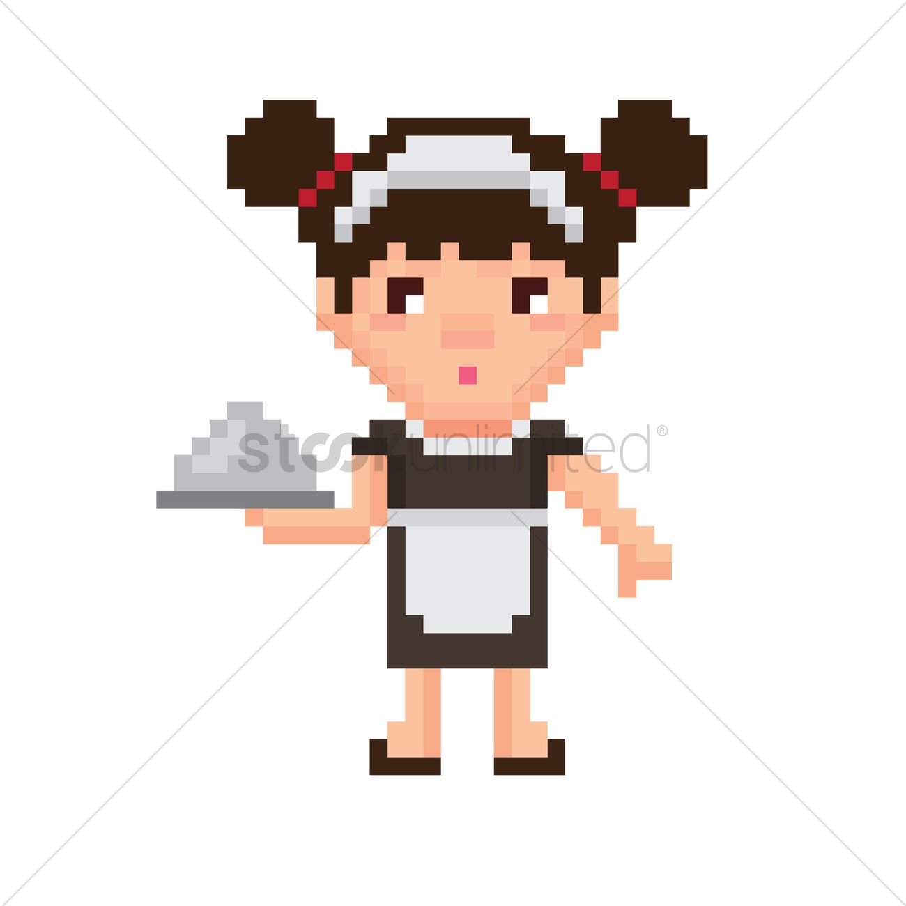 1300x1300 Pixel Art Maid Vector Image