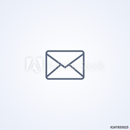 500x500 Mail Envelope, Vector Best Gray Line Icon