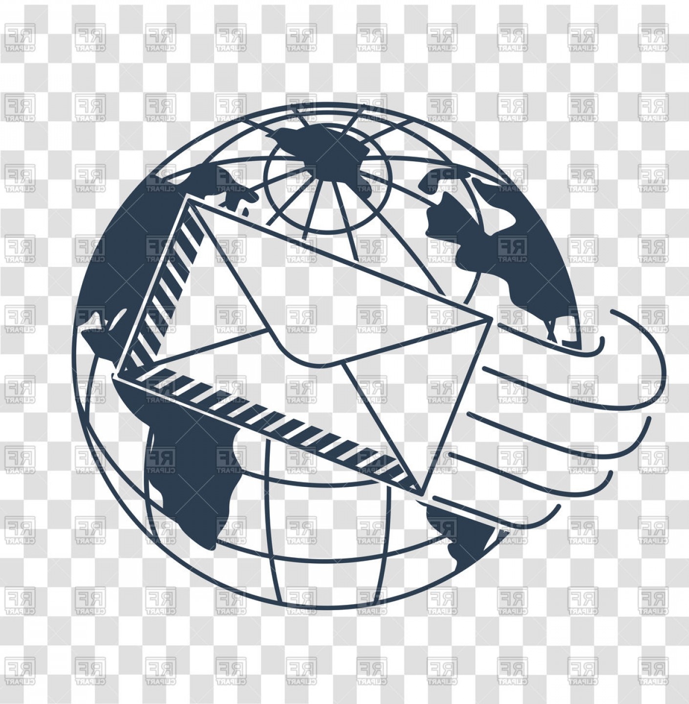 1410x1440 Delivery Around The World Letter Mail Envelope Vector Clipart