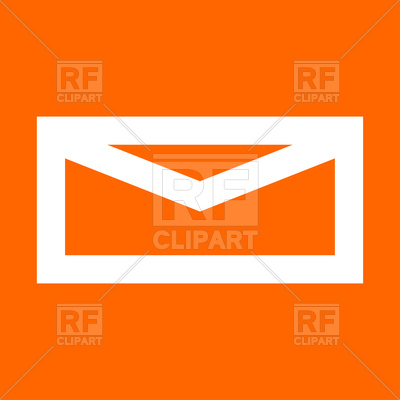 400x400 Mail White Icon On Orange Background Vector Image Of Icons