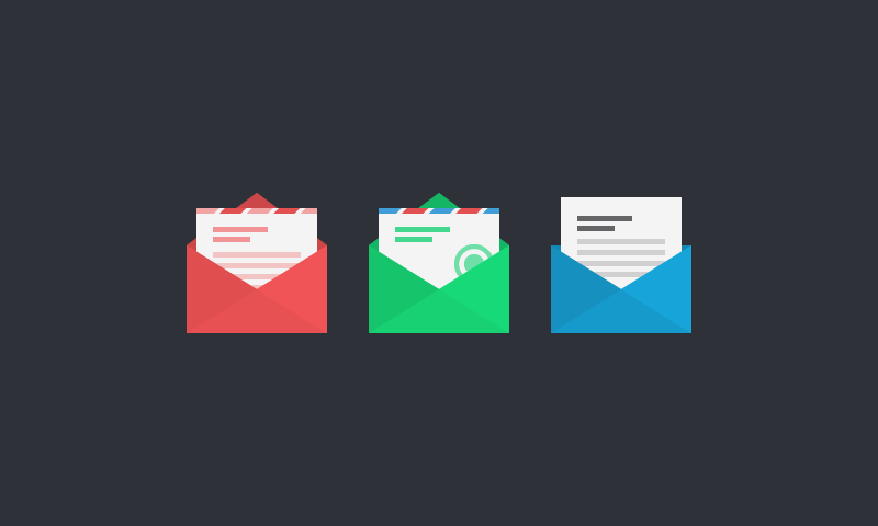 800x480 Freebie Flat Vector Mail Icons