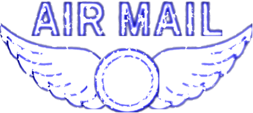 500x225 Air Mail Stamp Vector Illustration