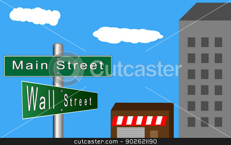 450x284 Main Street Versus Wall Street Stock Vector