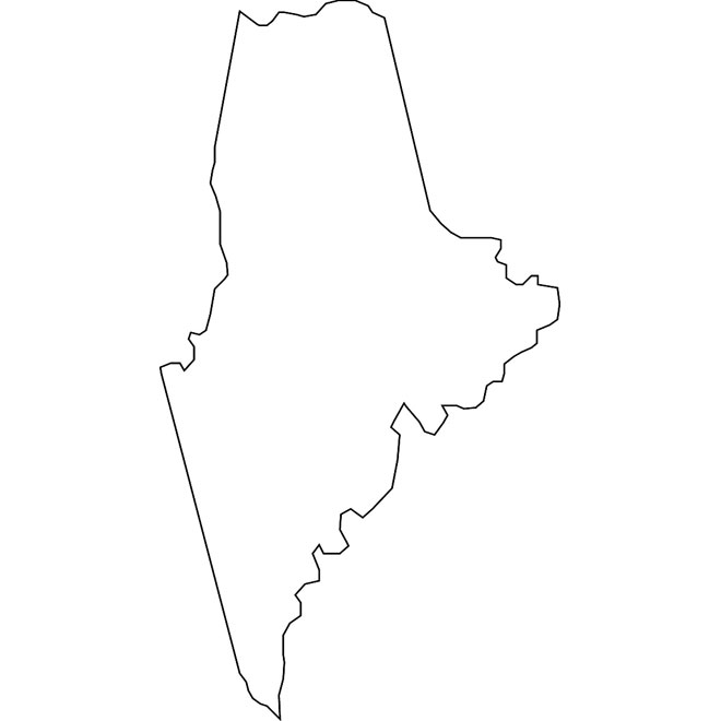 Outline Vector Map Of Maine 660x660 Outline Vector Map Of Maine