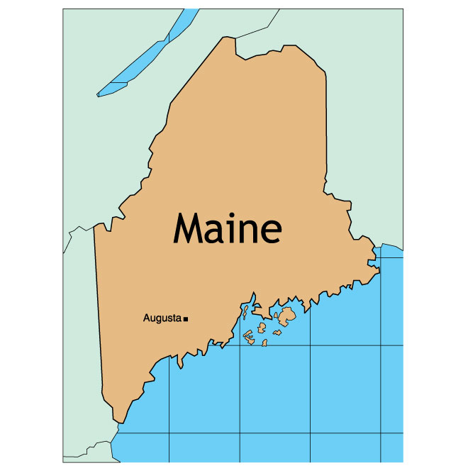 Vector Map Of Maine 660x660 Vector Map Of Maine