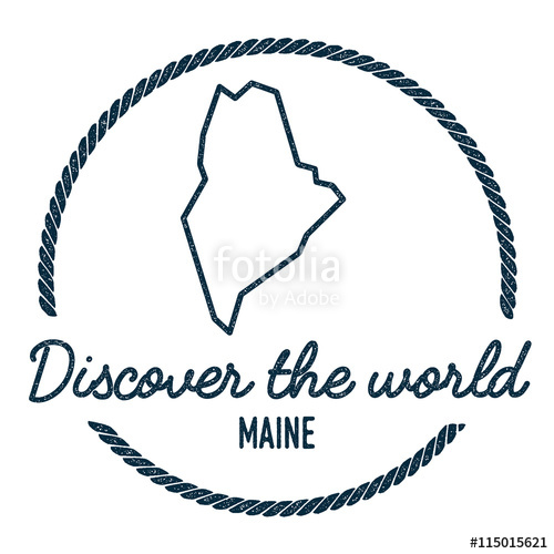 Maine Map Outline Vintage Discover The World Rubber Stamp 500x500 Maine Map Outline Vintage Discover The World Rubber Stamp