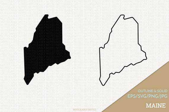 570x379 Maine Vector State Clipart Me Clip Art Maine State Png Etsy