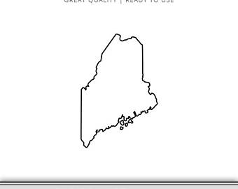 340x270 Maine State Outline Etsy