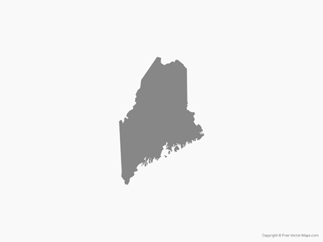 460x345 Vector Map Of Maine