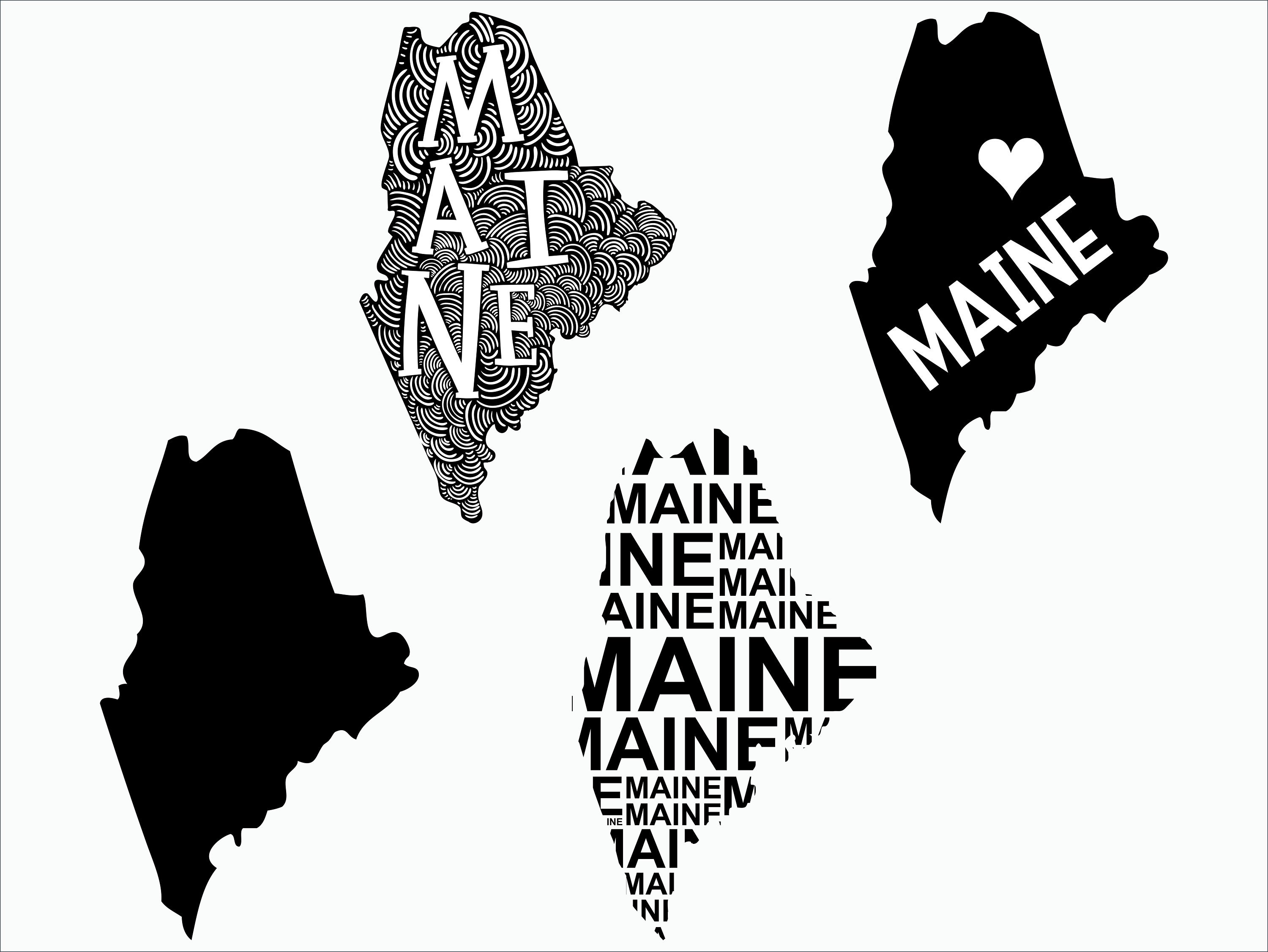 Maine State Outline Vector At Vectorified Com Collection Of Maine   Maine State Outline Vector 3 