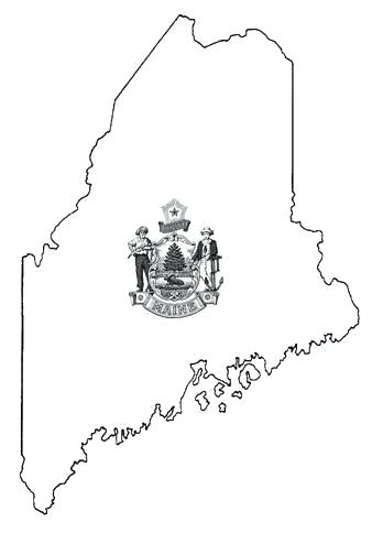 338x494 State Of Maine Outline