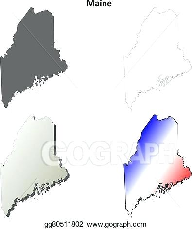 395x470 State Of Maine Outline