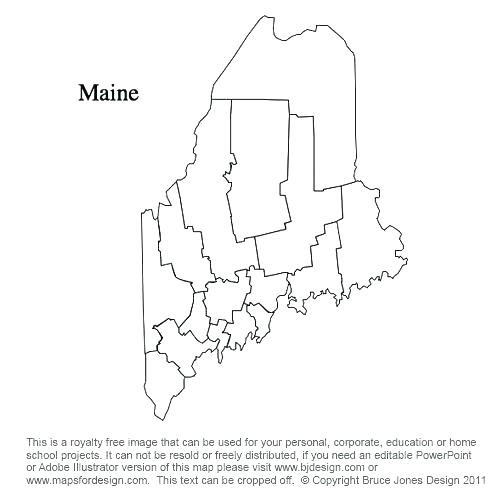 504x504 Maine Outline Blank Map Of Maine Outline Vector
