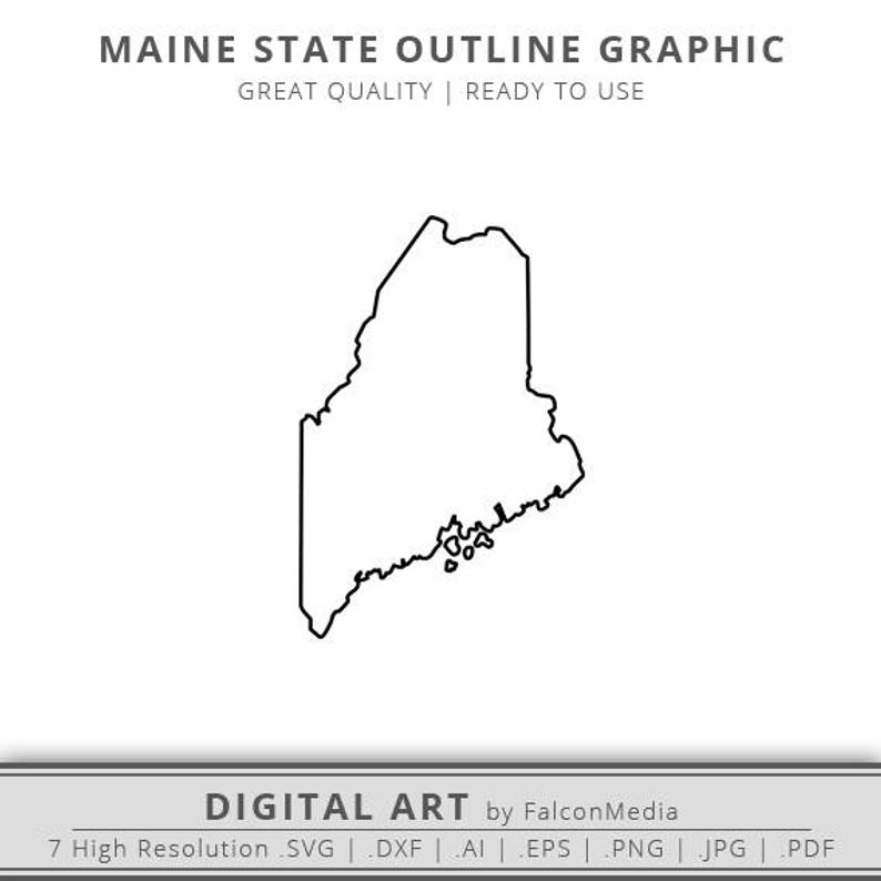 Maine State Outline Vector at Vectorified.com | Collection of Maine ...