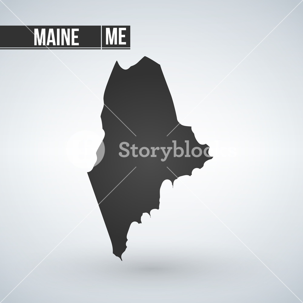 1000x1000 Maine Map Isolated On Transparent Background Black Map For Your