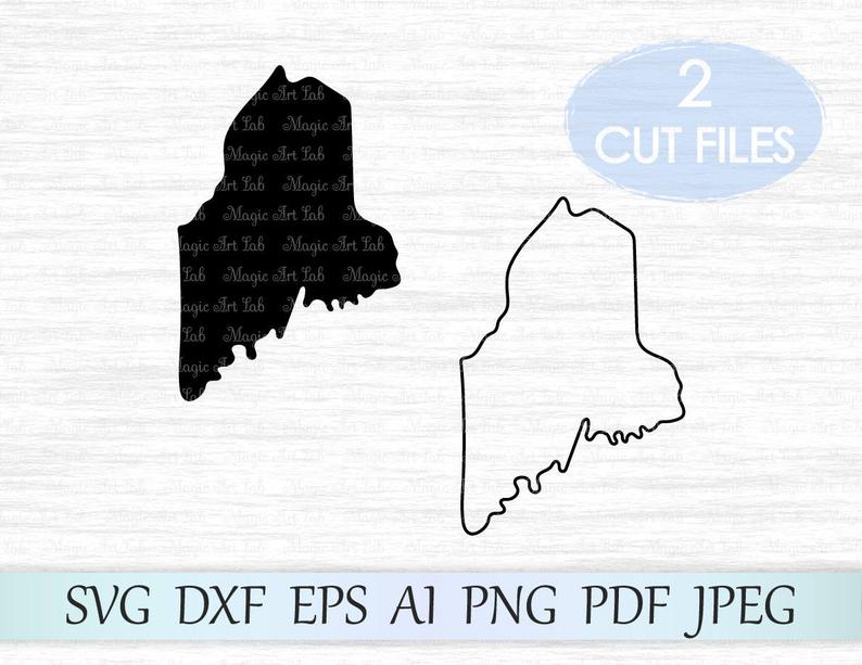 794x613 Maine Maine State Maine Vector Maine Clipart Me Etsy
