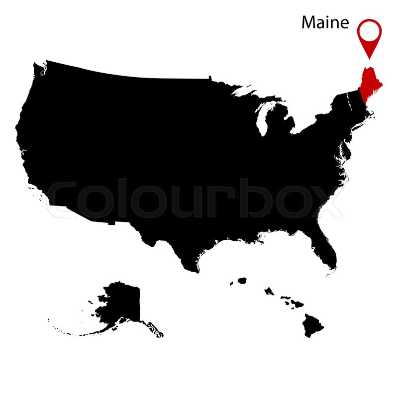 800x800 Map Of The U S State Of Maine Vector Stock Vector Colourbox