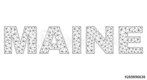 500x273 Mesh Vector Maine Text Abstract Lines And Spheric Points Are