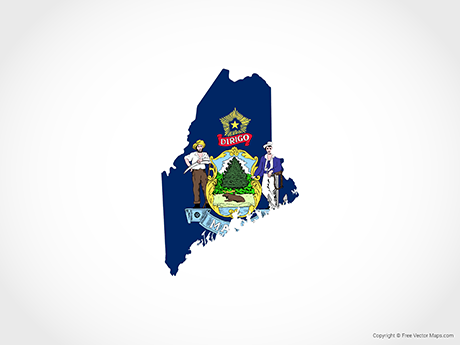 460x345 Vector Map Of Maine