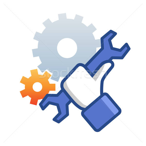 600x600 Maintenance Icon With Hand Wrench Work Emblem Vector Illustration
