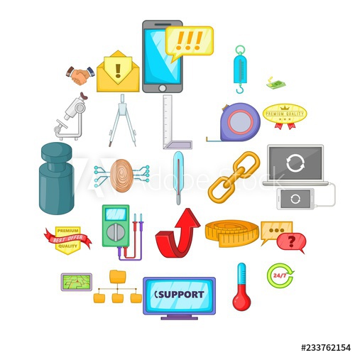 500x500 Maintenance Icons Set Cartoon Set Of Maintenance Vector Icons