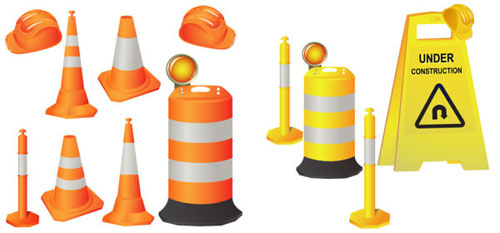 500x233 Traffic Barricades Maintenance Vector Material