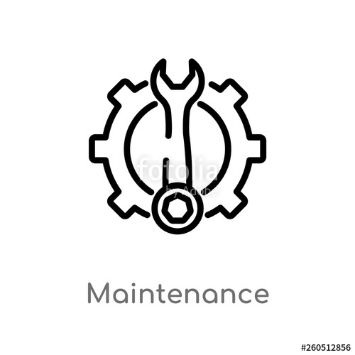 500x500 Outline Maintenance Vector Icon Isolated Black Simple Line