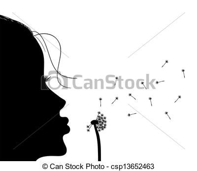 400x347 Make A Wish Girl Blowing To Dandelion