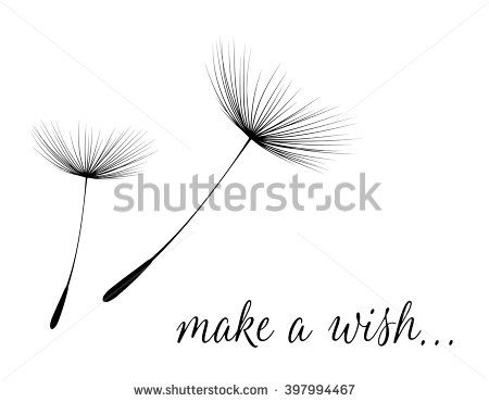 450x370 Make A Wish Card With Dandelion Fluff Vector Illustration