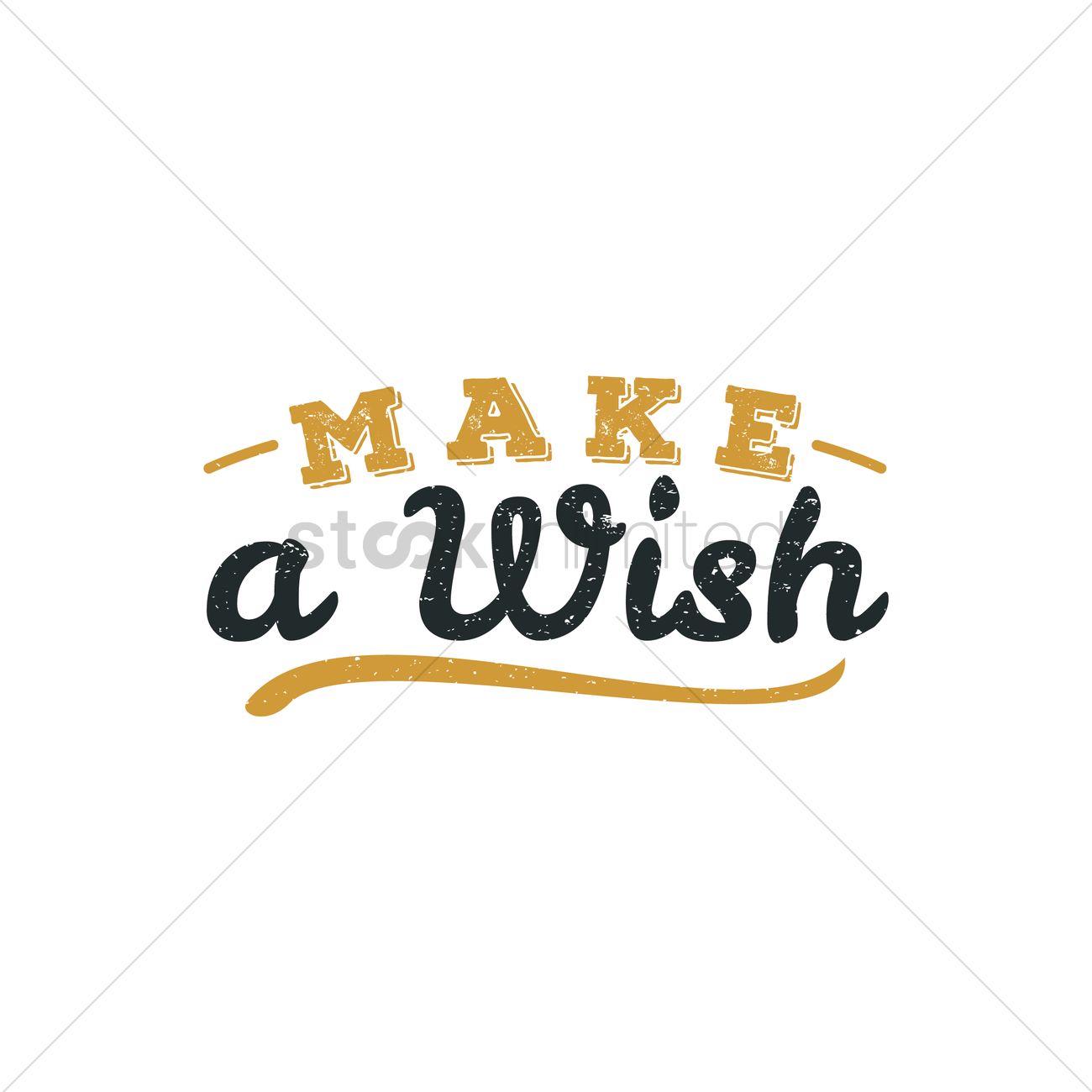 1300x1300 Make A Wish Hand Lettering Vector Image