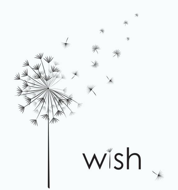 572x612 Dandelion Make A Wish Vector Art Illustration Tatoo Dandelion