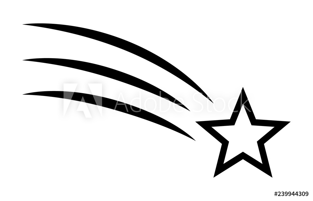 1000x643 Photo Art Print Shooting Star Make A Wish Line Art Vector Icon