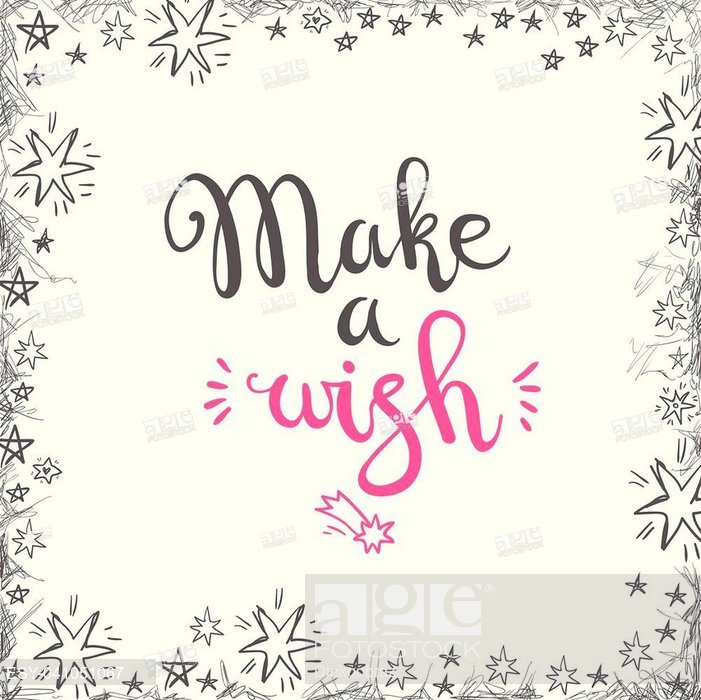 701x700 Vector Hand Drawn Illustration Make A Wish Vector Typographic