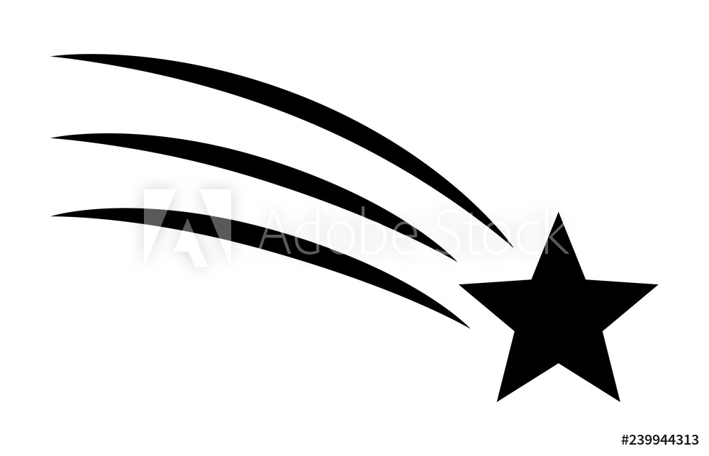 1000x643 Fotografie, Obraz Shooting Star Make A Wish Flat Vector Icon