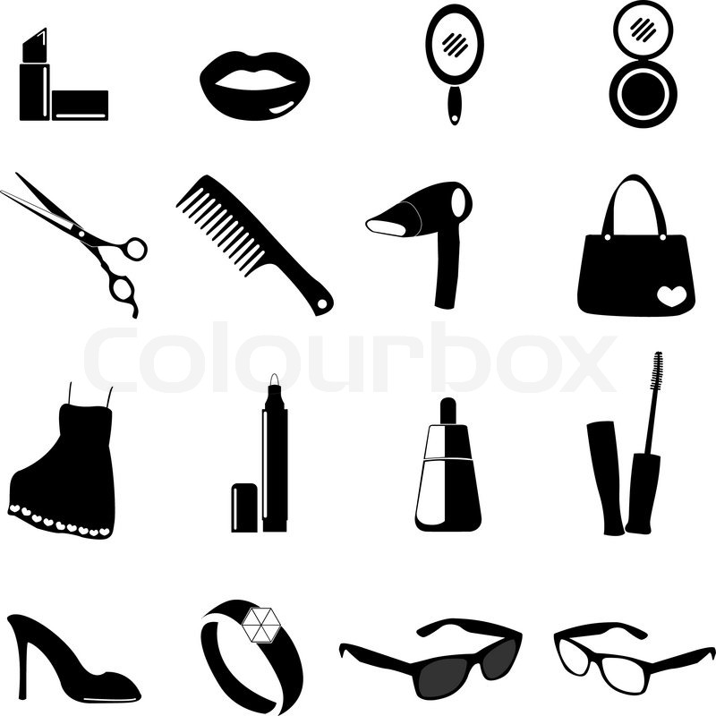 800x800 Cosmetic, Make Up And Beauty Icons Stock Vector Colourbox