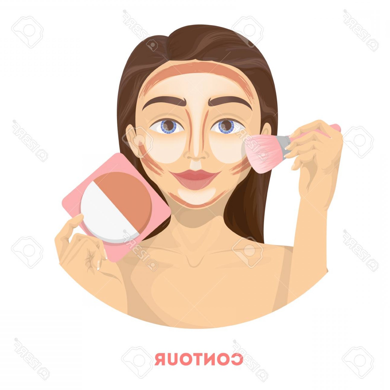 1560x1560 Photostock Vector Contouring The Face Woman Does Make Up Vector
