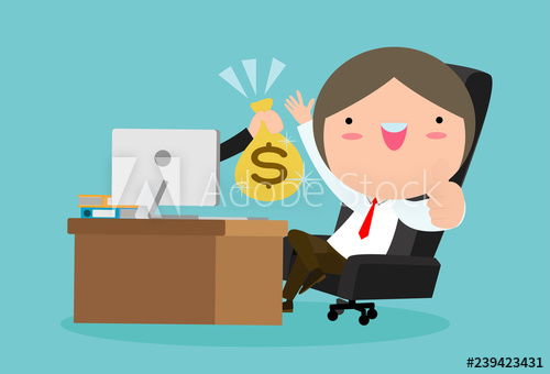 500x340 Make Money Online Business Concept Vector Illustration Happy